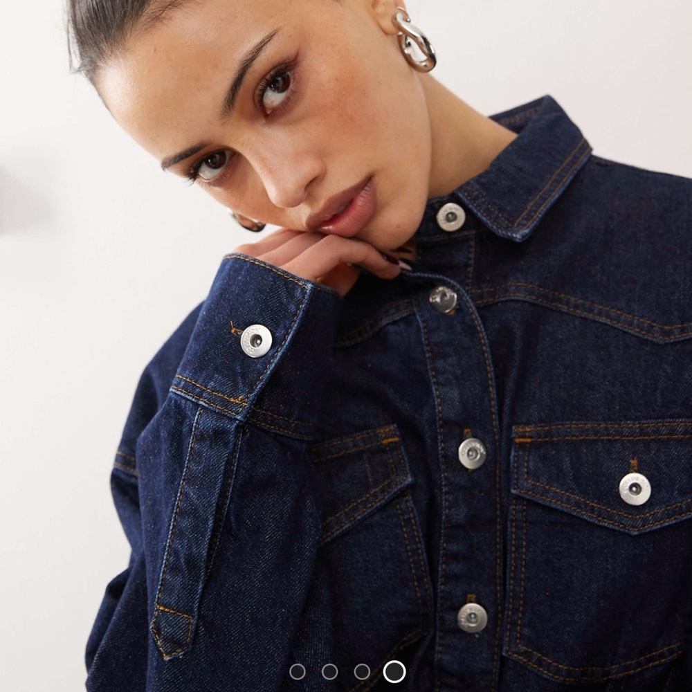 ASOS Indigo Denim Jacket with Silver Buttons